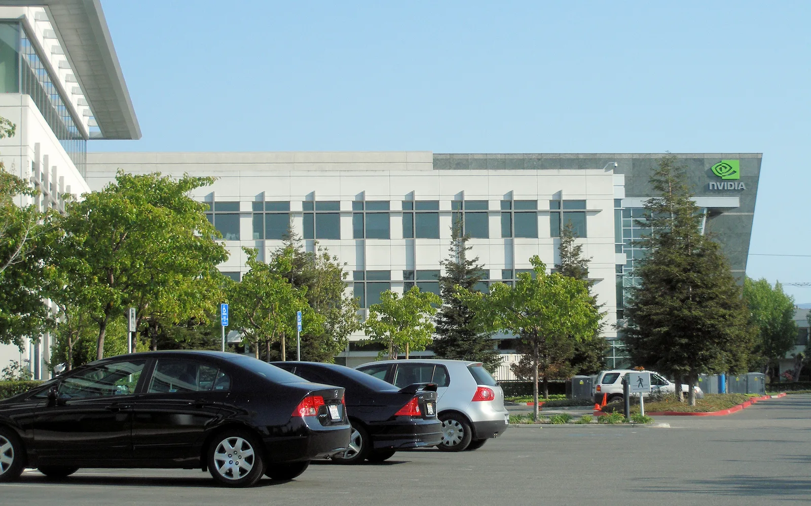NVIDIA headquarters building in Santa Clara, a major Silicon Valley technology company campus